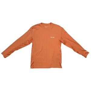 Huk Performance Fishing Shirt Men's Size S Orange Long Sleeve Lightweight